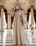 Champagne Satin Wrap Maxi Gown