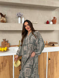 Camel Tiered Button Maxi Dress
