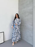 Grey Leopard Print Maxi Dress