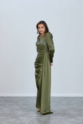 Olive Noir Embellished Gown