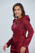 Crimson Rose Sequin Gown