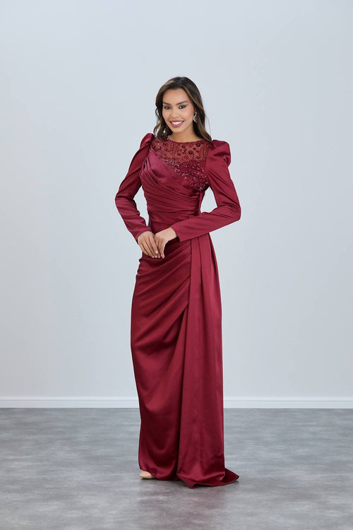 Crimson Rose Sequin Gown