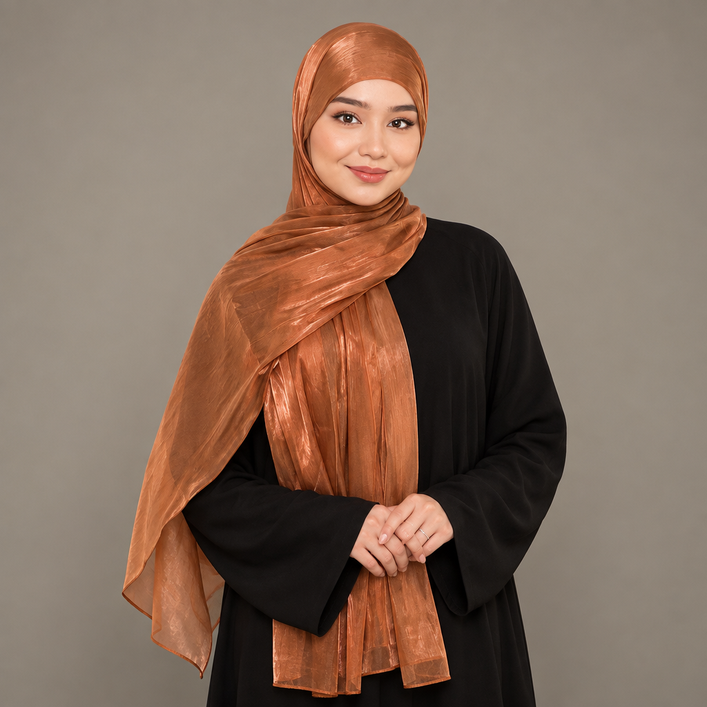 Caramel organza hijab concept