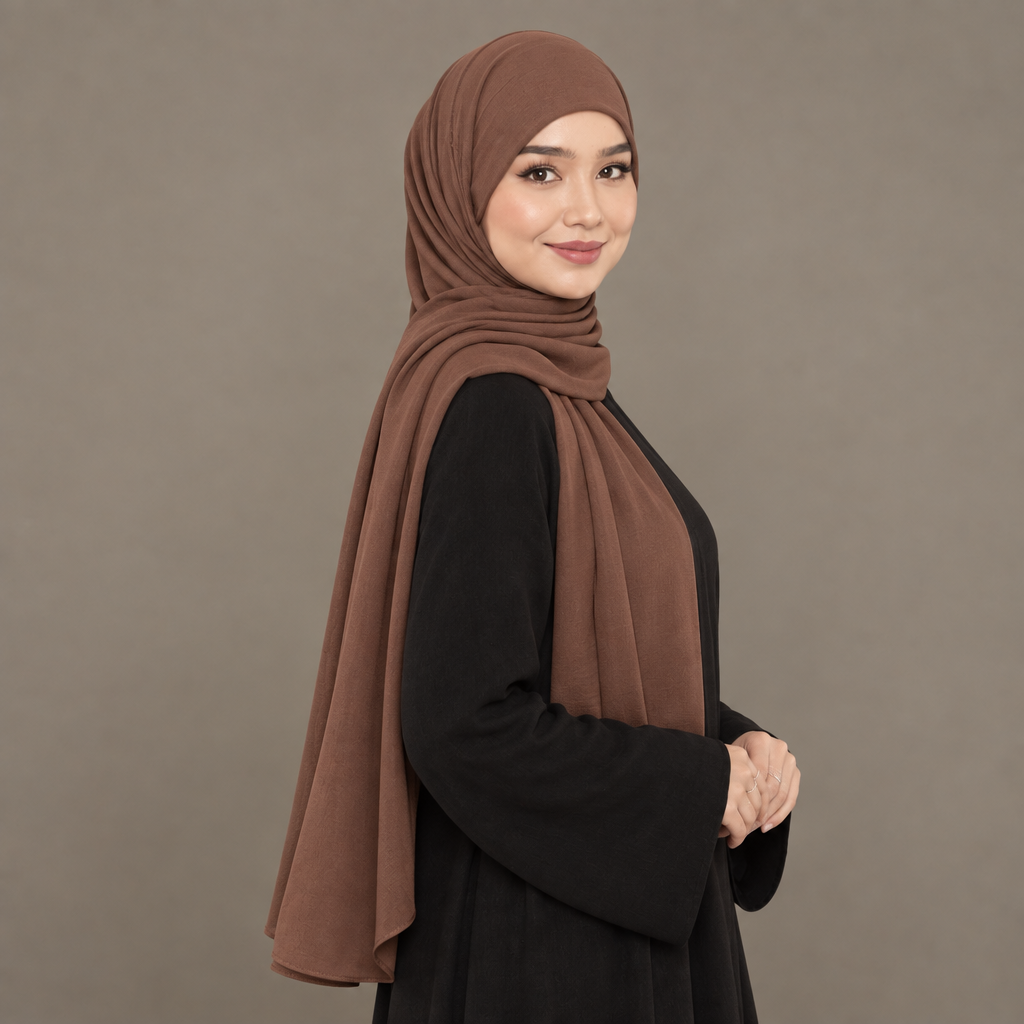 Cinnamon brown Kuwait jersey hijab