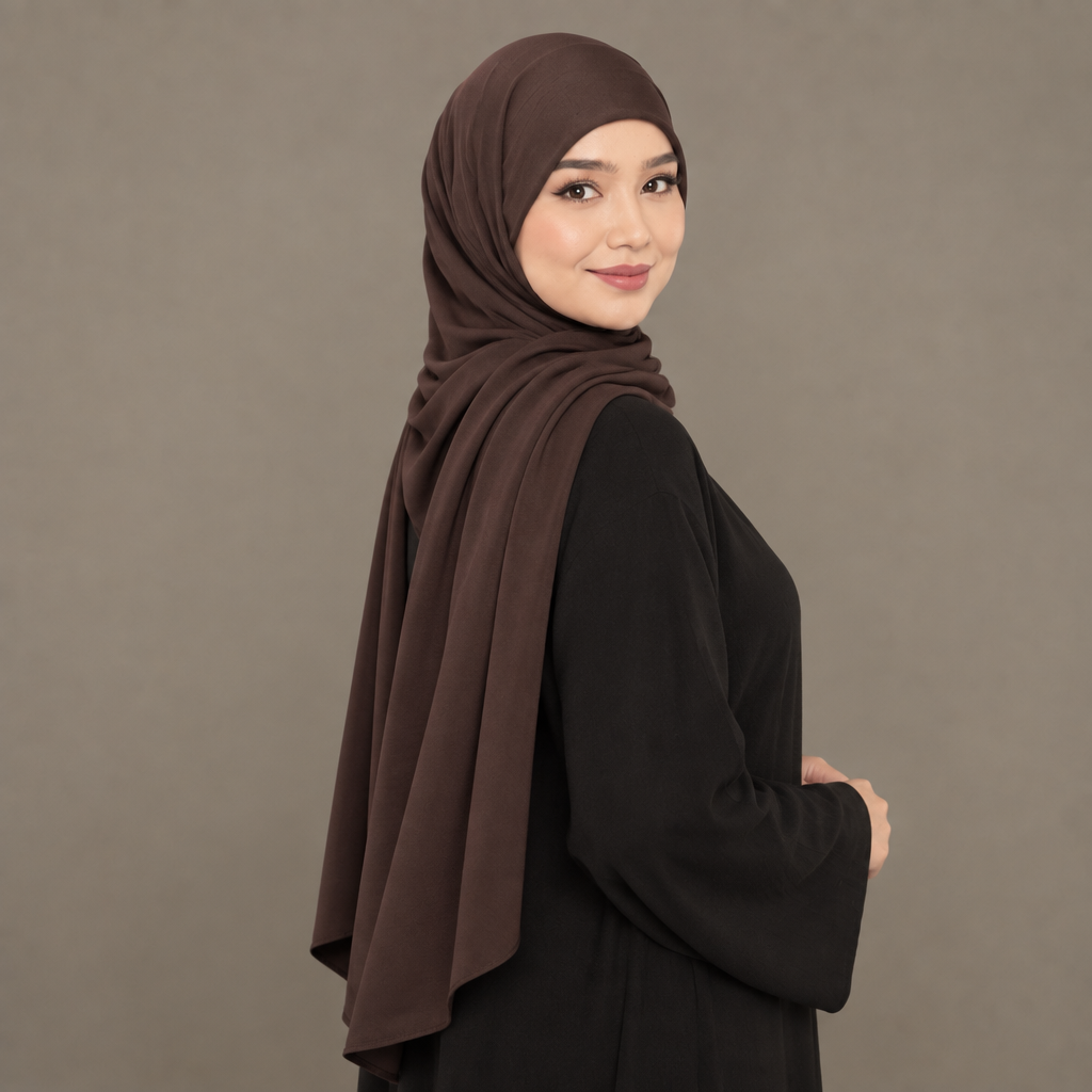 Espresso brown Kuwait jersey hijab