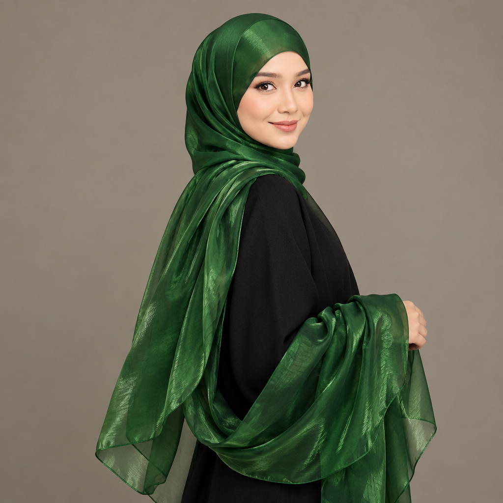 Organza Hijab – Dark Green