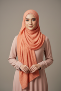 Kuwait Chiffon Hijab – Coral Peach