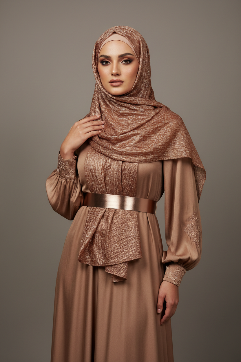 Kuwait Chiffon Hijab – Copper Rose Gold