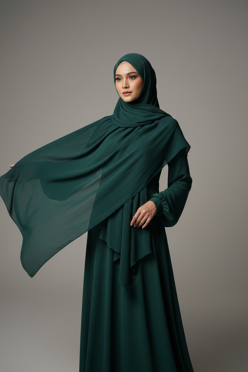 Kuwait Royal Hijab – Pine Teal