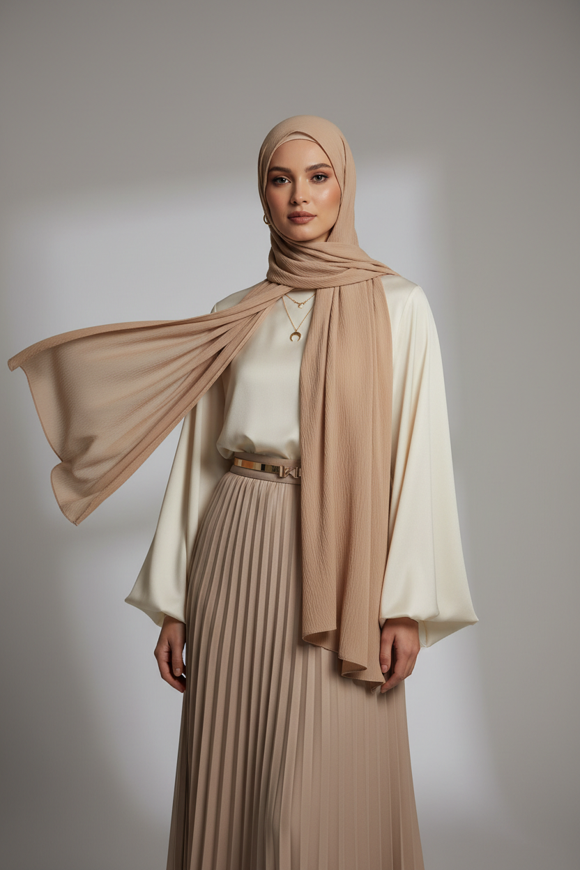 Kuwait Royal Hijab – Sand Beige