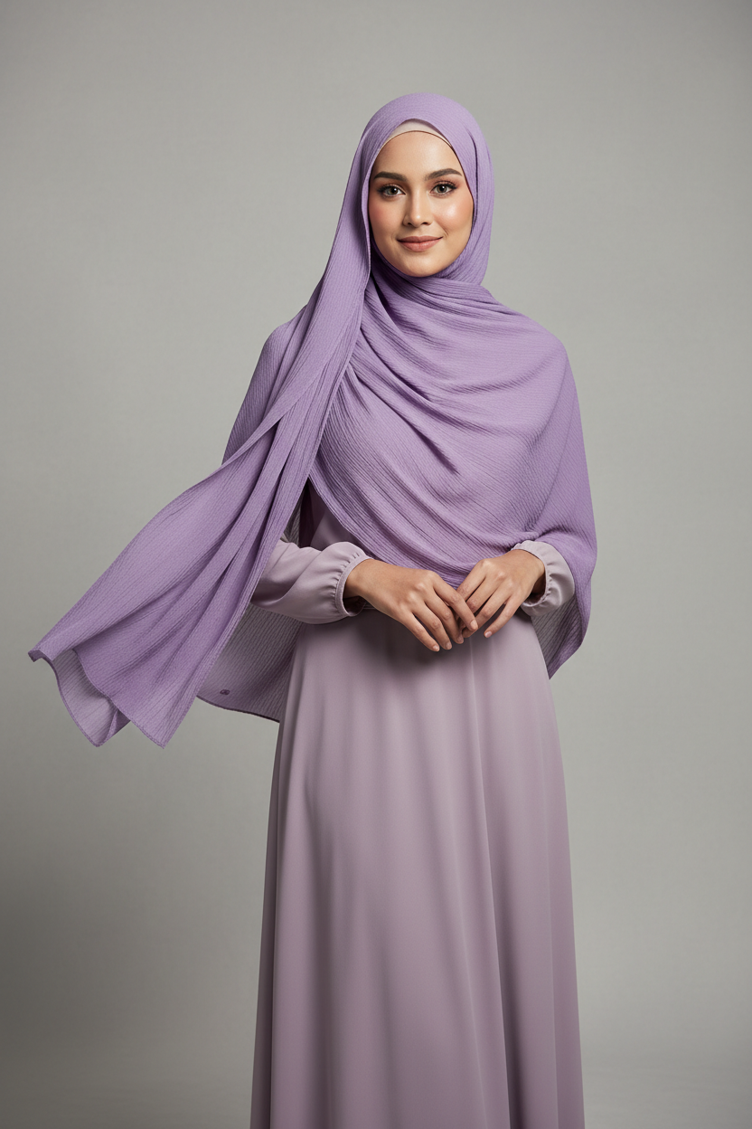 Kuwait Chiffon Hijab – Lavender Mist