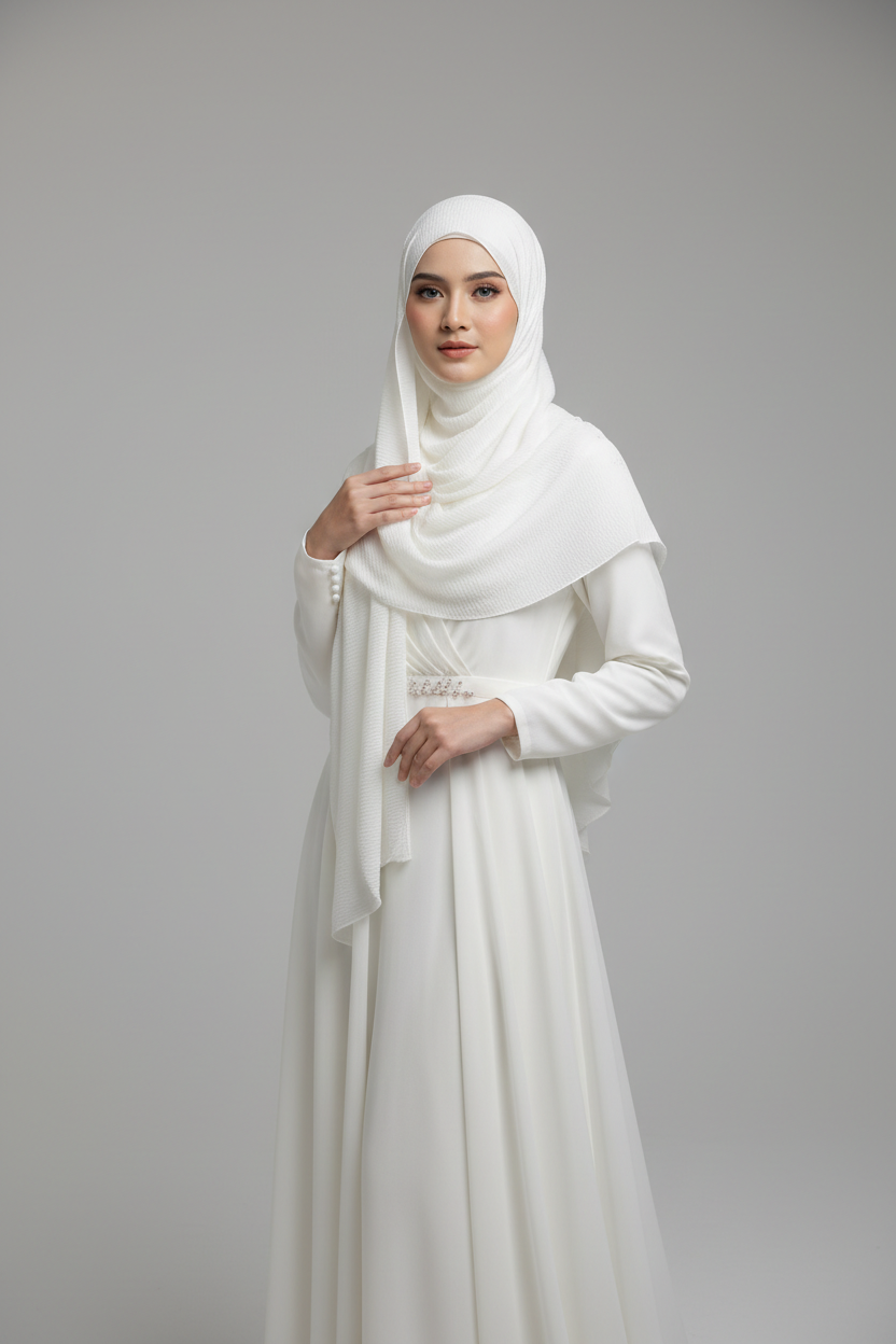Kuwait Chiffon Hijab - Cream