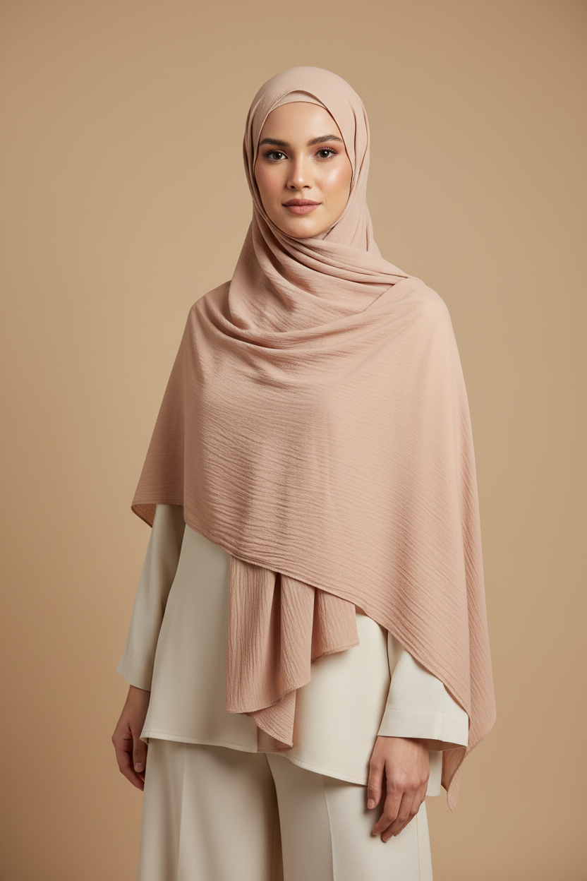 Kuwait Royal Hijab – Soft Peach