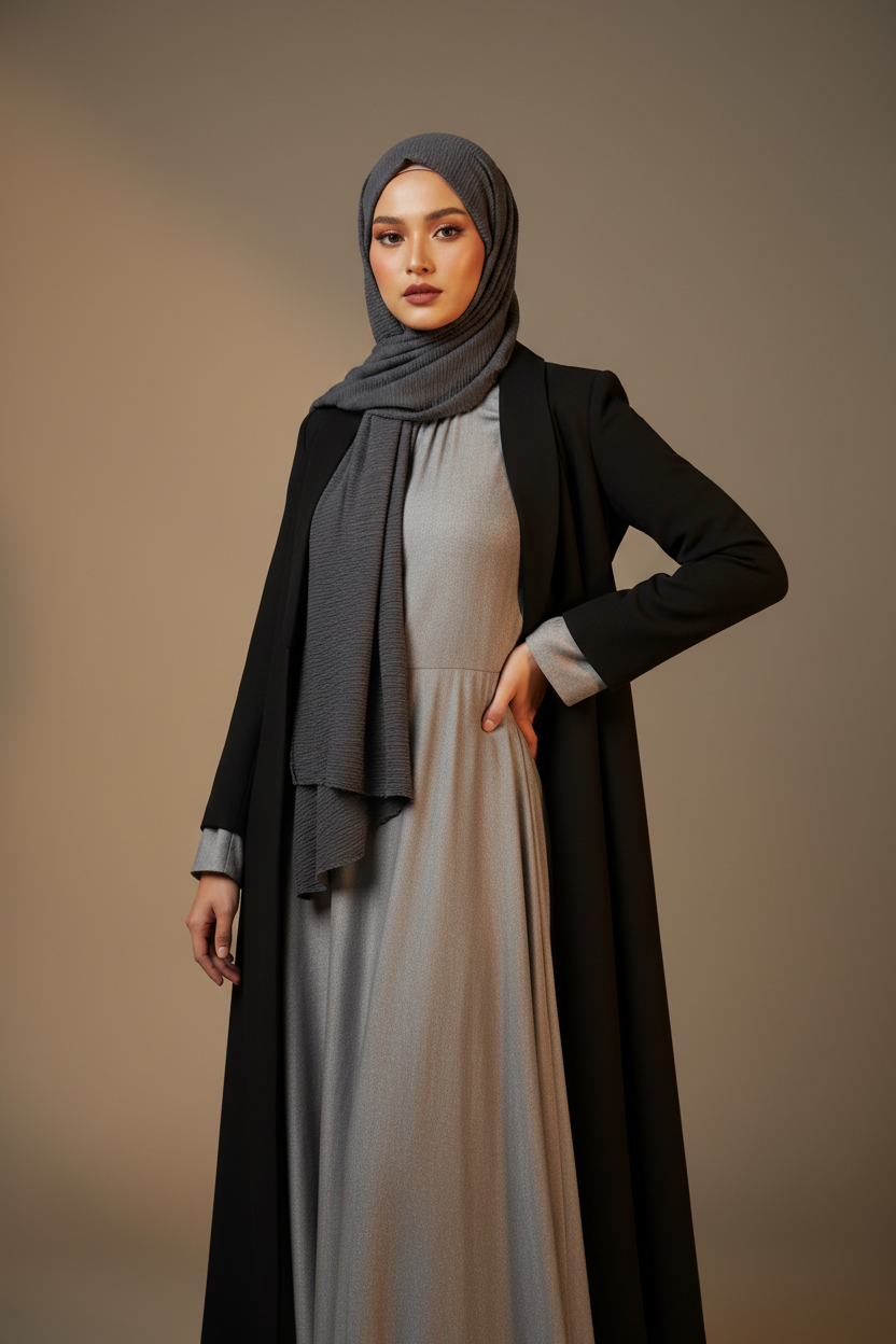 Kuwait Chiffon Hijab – Charcoal Grey