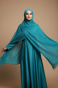 Kuwait Chiffon Hijab – Teal Splash