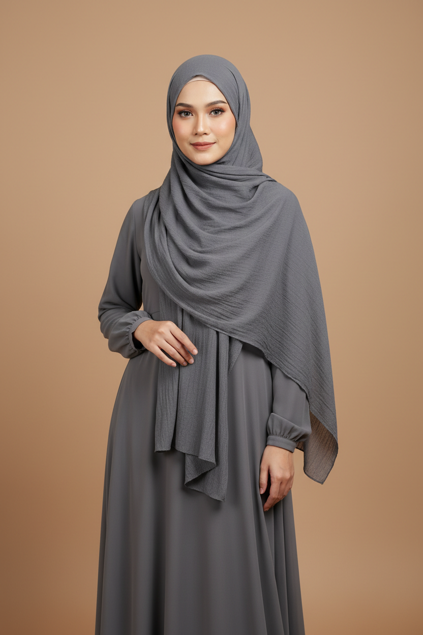 Kuwait Chiffon Hijab – Slate Grey