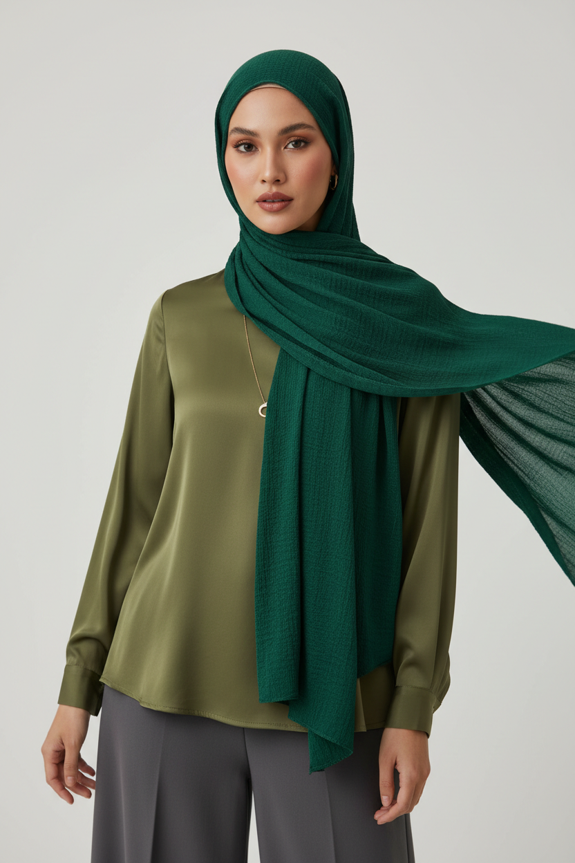 Kuwait Chiffon Hijab – Emerald Forest