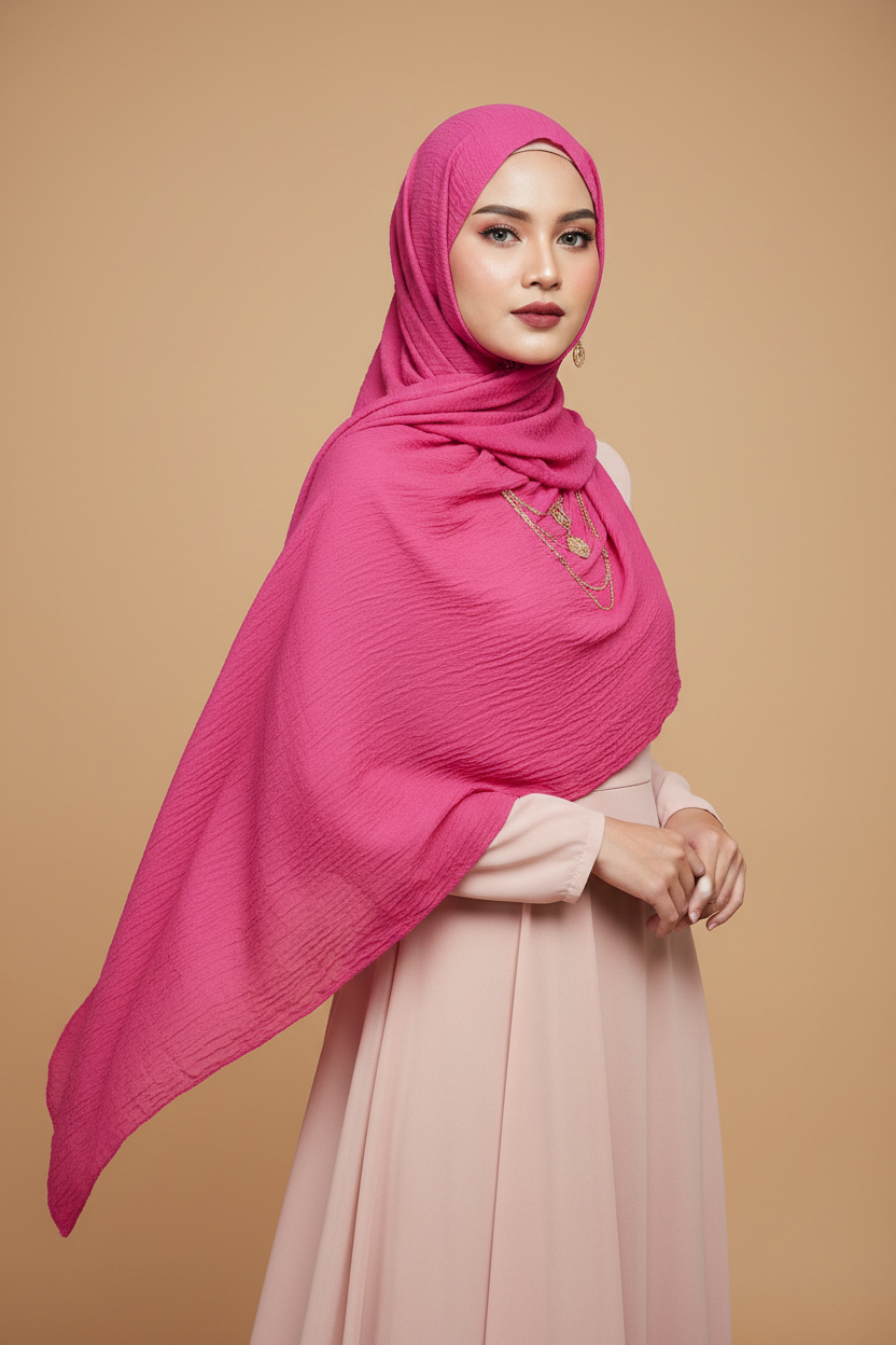 Kuwait Chiffon Hijab – Fuchsia Pink