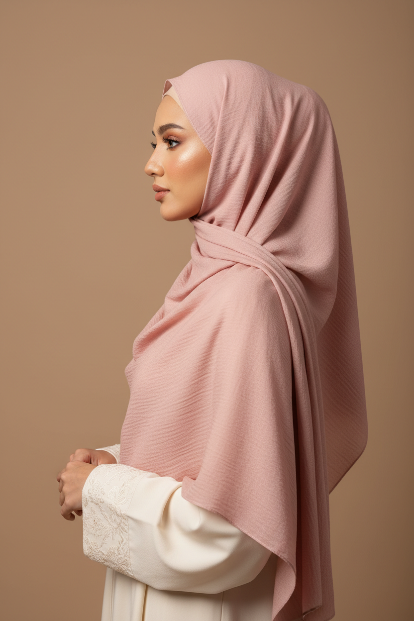 Kuwait Chiffon Hijab – Blush Rose