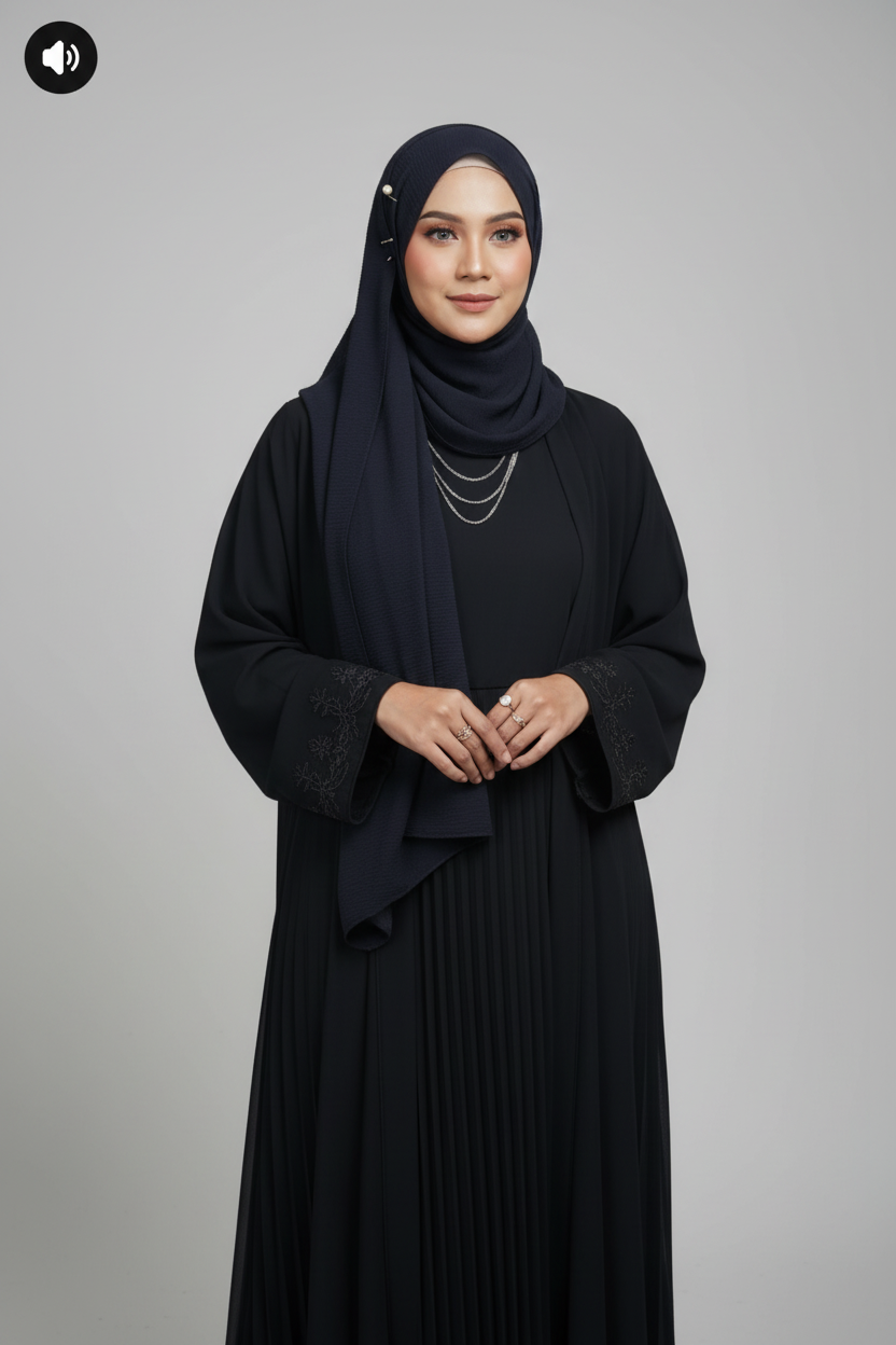 Kuwait Chiffon Hijab – Midnight Black