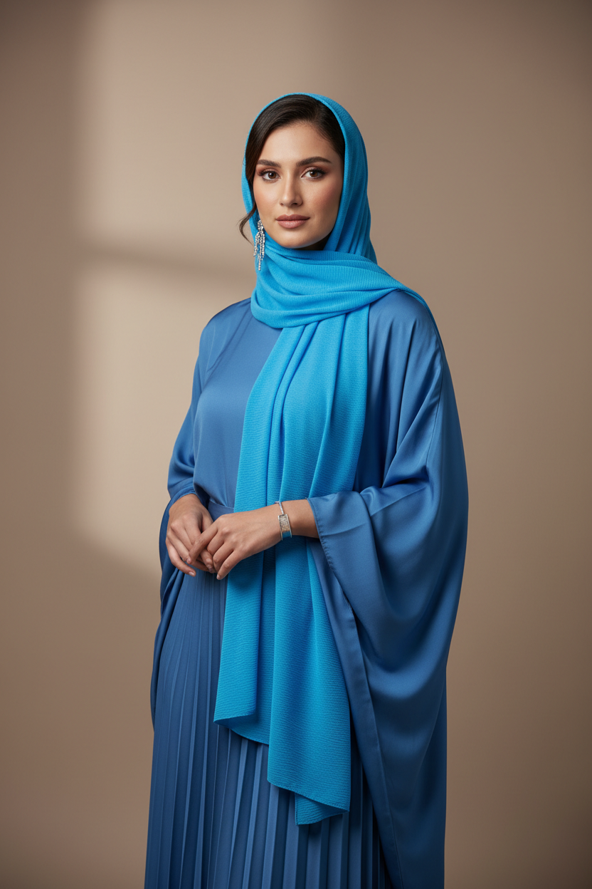Kuwait Chiffon Hijab – Cerulean Sky