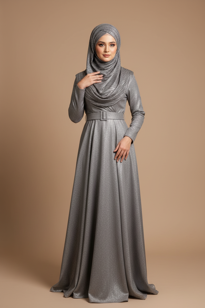 Kuwait Chiffon Hijab – Silver Grey