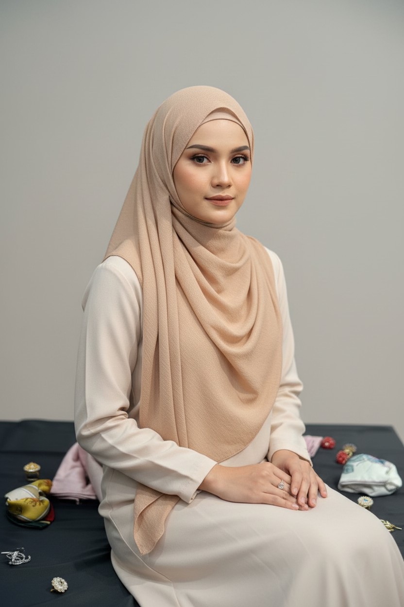 Kuwait Chiffon Hijab – Warm Beige