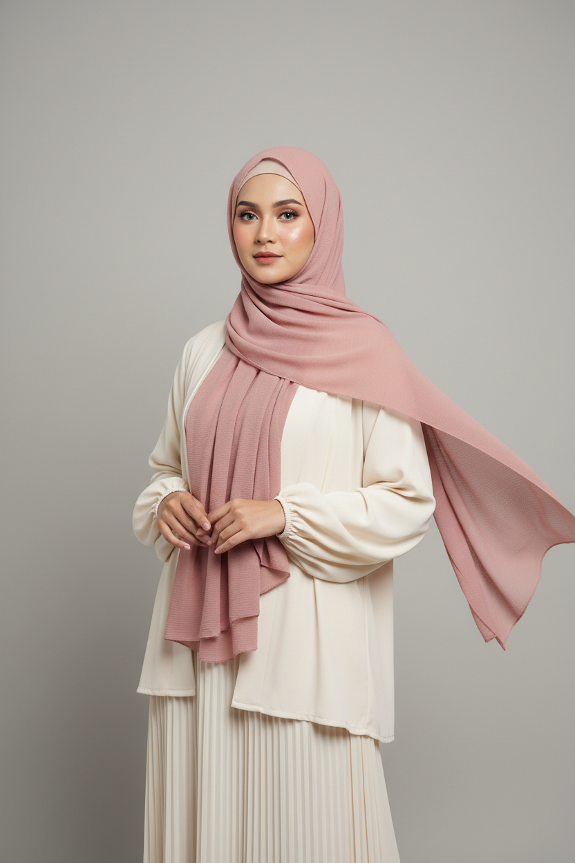 Kuwait Chiffon Hijab – Dusty Rose