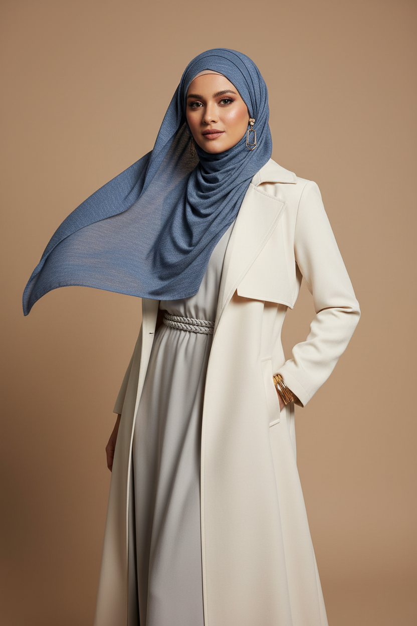 Kuwait Chiffon Hijab – Denim Blue