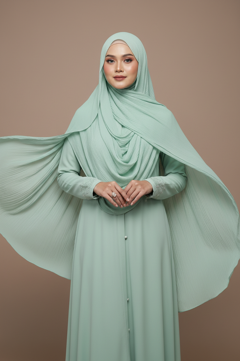 Kuwait Chiffon Hijab – Mint Seafoam
