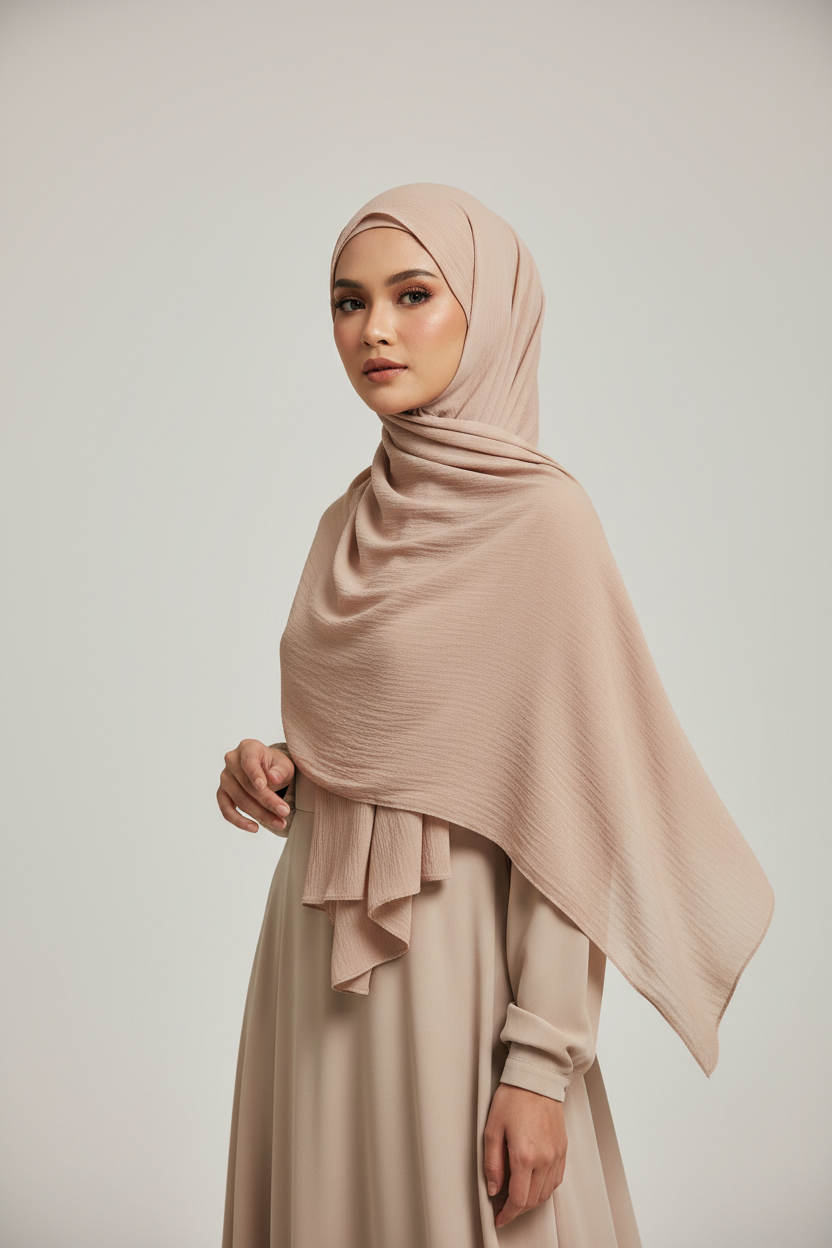 Kuwait Chiffon Hijab – Nude Blush