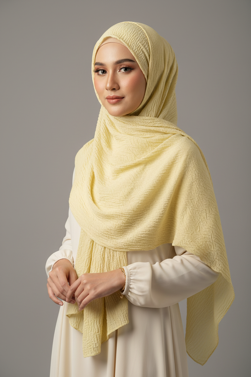 Kuwait Royal Hijab – Pastel Lemon
