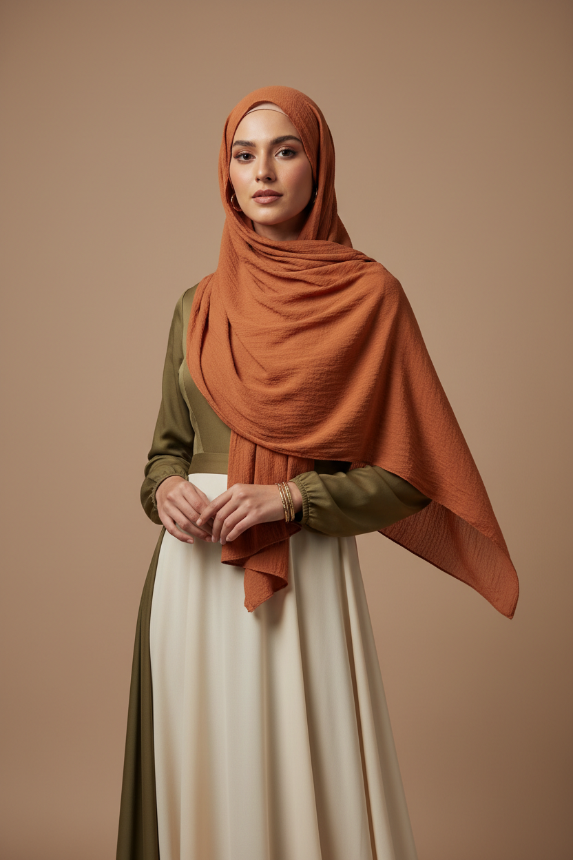 Kuwait Royal Hijab – Terracotta Clay