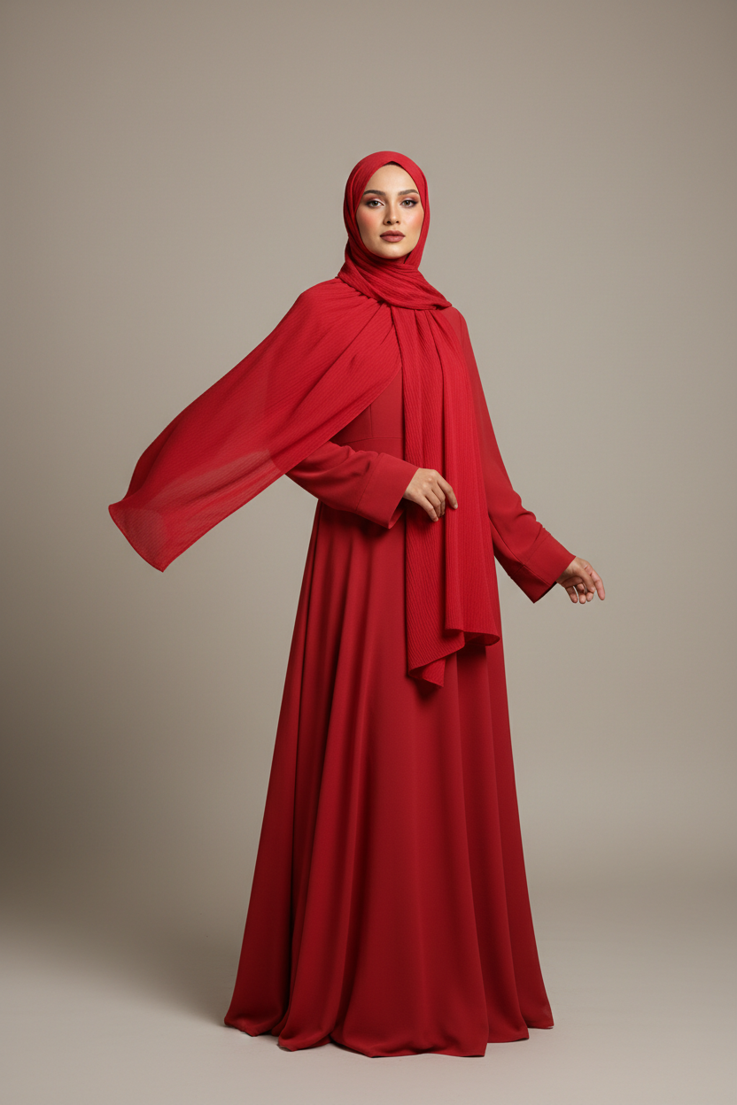 Kuwait Royal Hijab – Cherry Red