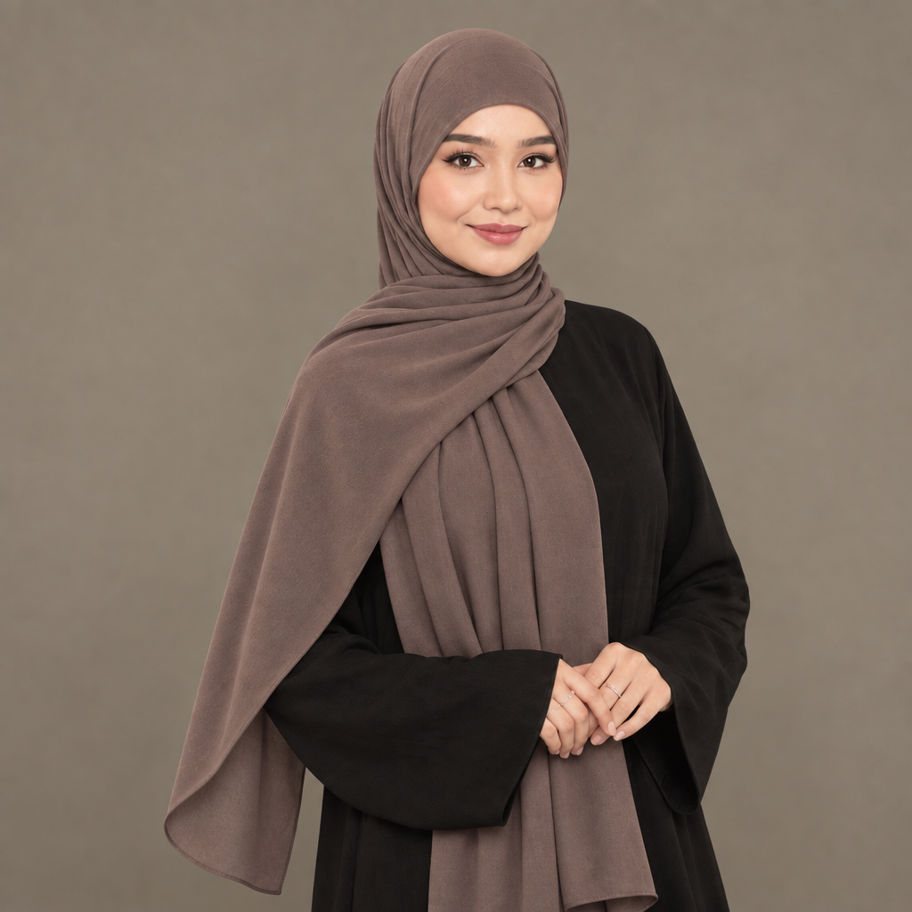 Taupe brown Kuwait jersey hijab